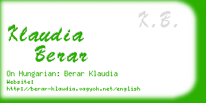 klaudia berar business card